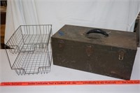Old Metal Toolbox & In/Out Basket