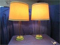 pair of mid-century table lamps (metal)
