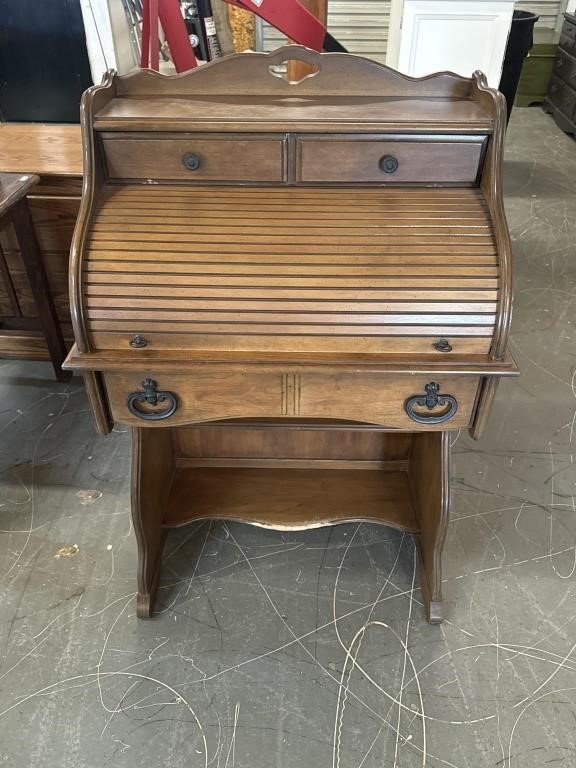 Vintage Roll Top Secretary Desk