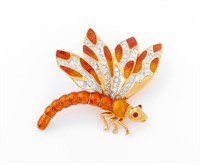 Judith Leiber Gem-Set Dragonfly Pin