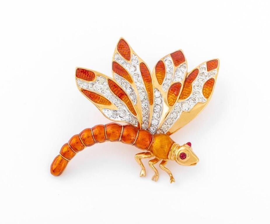 Judith Leiber Gem-Set Dragonfly Pin