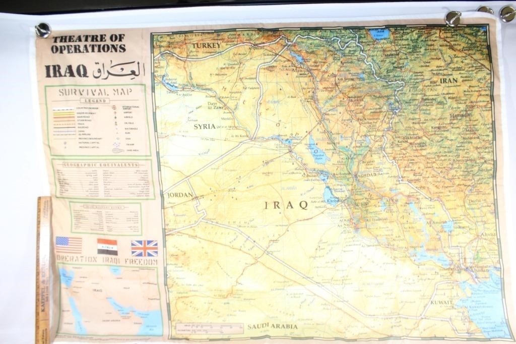 Iraq Theatre of Operations Cloth Map
