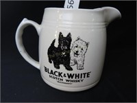 Black & White Scotch Whisky Pitcher Burleigh Ware