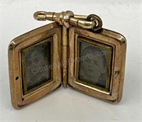 Antique Victorian Gold Filled Onyx Locket Pendant