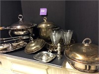 Silver serving and barware