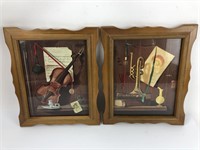 Pair of Vintage Framed Music Prints