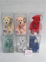 6 TY Beanie Babies with State Quarters