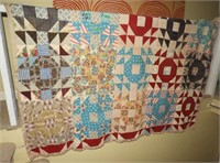 Hand sewn patchwork quilt 69” x 78”