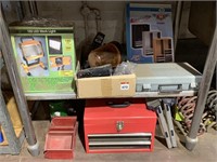 2 x Shelf Lots inc Tool Box etc