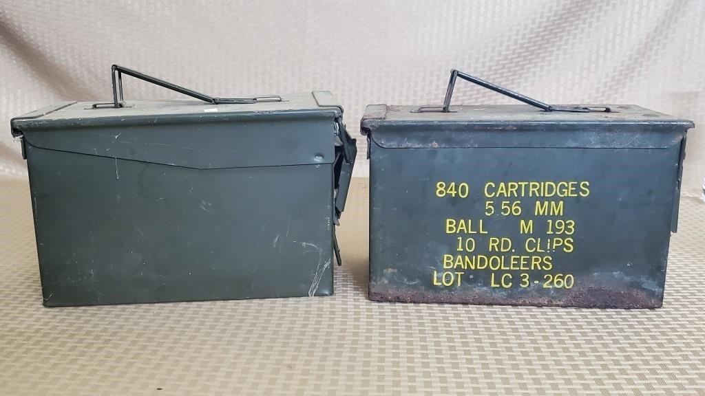 Lot of 2 Military Ammo Boxes