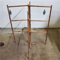 59 3/4" Antique Wood Clothes Drier Rack