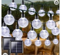 White 2-Pack 100 LED 64FT Crystal Globe Solar