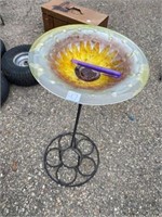 GLASS TOP BIRD BATH