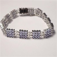 $1500 Silver Tanzanite 7.5" Bracelet