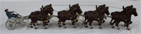 Cast iron 8 horse team with wagon, 24"long X