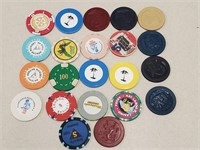 21 Foreign & Domestic Casino & Advertising Chips