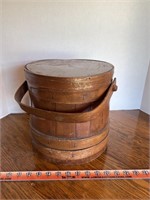 Antique wooden sugar bucket
