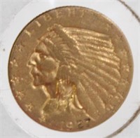 1927 $2.50 Indian Gold Coin