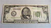 1928A $50 Federal Reserve Note, Woods-Melon,