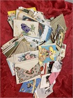OLD POSTCARDS, CARDS, SCRAP BBOOK AND MORE