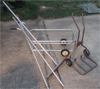 2 Metal Carts & Roof Rake