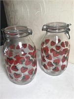 Pair of The Cannery 3L Hinged Strawberry Jars