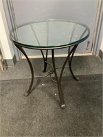 Round Glass Top Table   Approx. 20" Tall