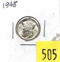 1945 Mercury dime