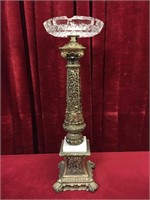 Ornate Vintage Cast Brass 24.5" Ashtray Stand