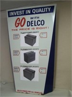 DELCO BATTERY SST STORGE DISPLAY SIGN-  47 1/2" X