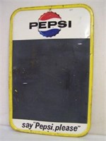 1965 PEPSI SELF-FRAMED TIN CHALKBOARD - STOUT