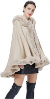 NEW $83 (OS) Women Poncho Hooded Shawl Wrap