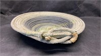 Custom Ranch rope basket, 13" diameter, 3" deep