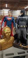 2 large Superhero figures and Star Wars carry