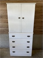 White particleboard cabinet - two pieces
