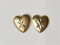 14KT Yellow Gold Heart-Shaped Screw-Back Earring