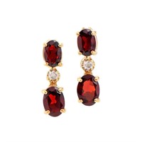 Plated 18KT Yellow Gold 2.50ctw Garnet and Diamond