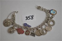 Vintage Sterling Charm Bracelet, Clasp marked