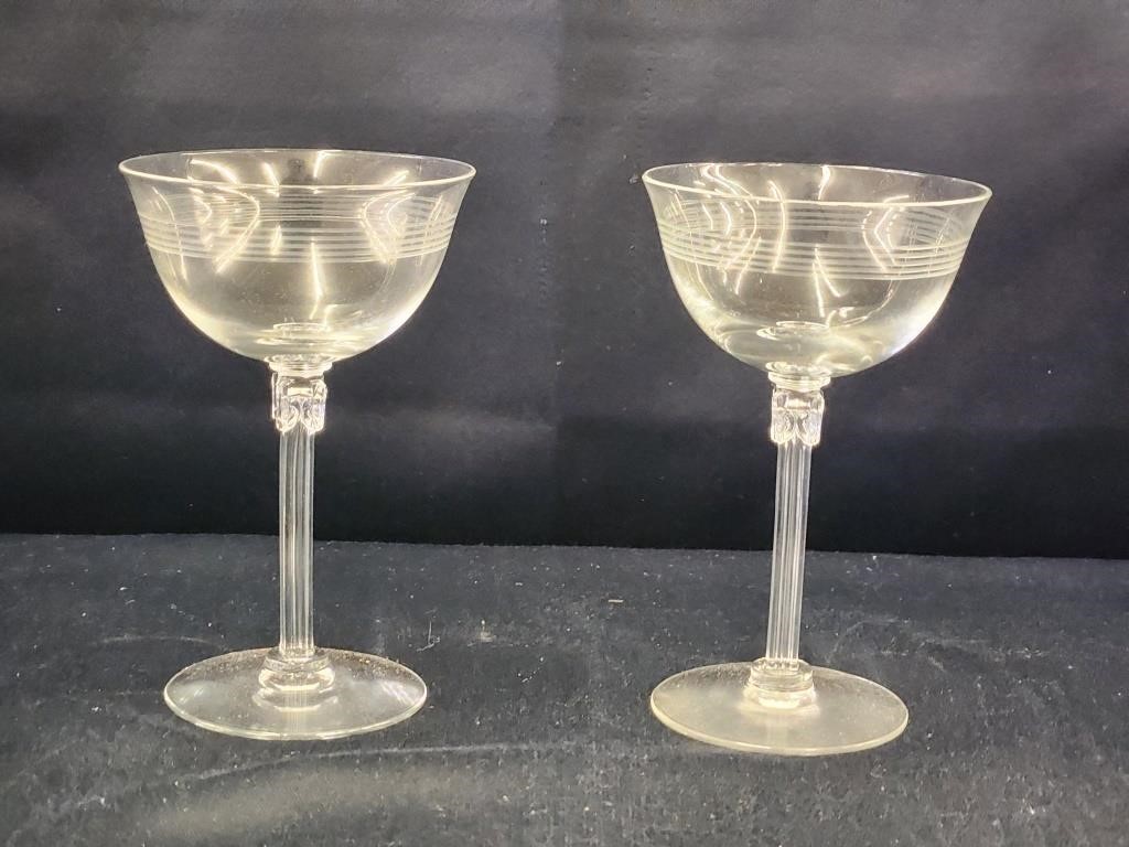 PAIR OF FOSTORIA FORMALITY CHAMPAGNE/SHERBET