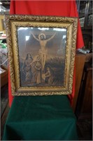 Framed Picture of Christ in Antique Frame