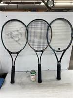 "Handles sticky" Wilson and Dunlop tennis rackets