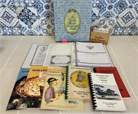 Cookbooks, wooden receipe box
