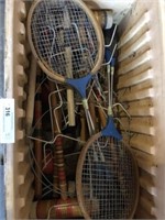 Croquet Set and Badminton Racquets