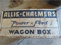 ALLIS-CHALMERS POWER-FEED WAGON BOX SIGN