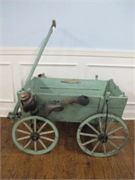 PRIMITIVE HAND MADE WOOD GOAT PULL WAGON
