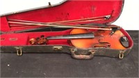 Vintage violin frost stone with case