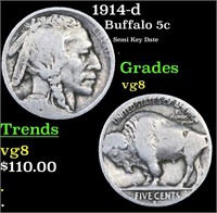 1914-d Buffalo Nickel 5c Grades vg, very good