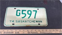 1974 Saskatchewan Government 3 Digit License