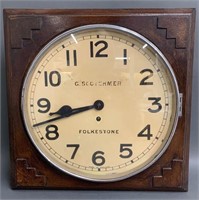 Early Mission Oak Wall Clock with Large Face