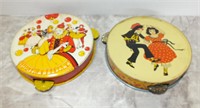 2 KIRCHHOF TIN LITHO TAMBOURINES